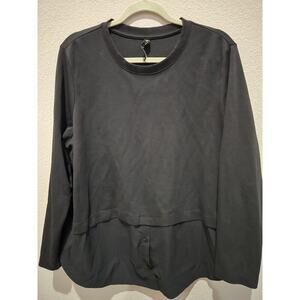 Athleta Women's XL Black Crew Neck Knit Pullover Sweater Top Casual